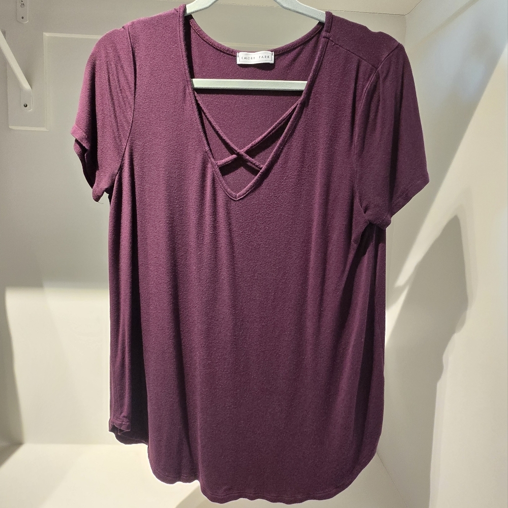 Eggplant purple knit top